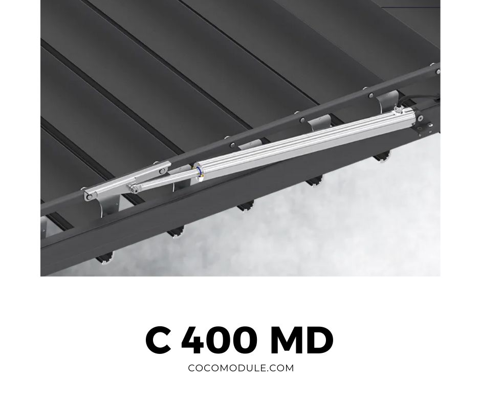 PERGOLA C400 MD, pergole, pergole tarasowe, pergole aluminiowe, solidna konstrukcja, dach elektryczny, producent pergoli