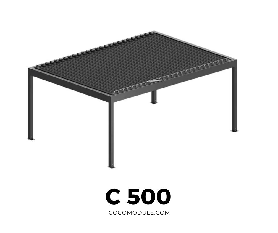 PERGOLA C500, pergole, pergole tarasowe, pergole aluminiowe, solidna konstrukcja, dach elektryczny, producent pergoli