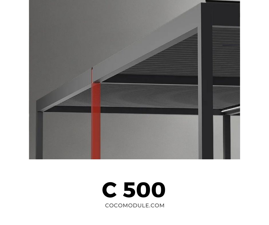 PERGOLA C500, pergole, pergole tarasowe, pergole aluminiowe, solidna konstrukcja, dach elektryczny, producent pergoli