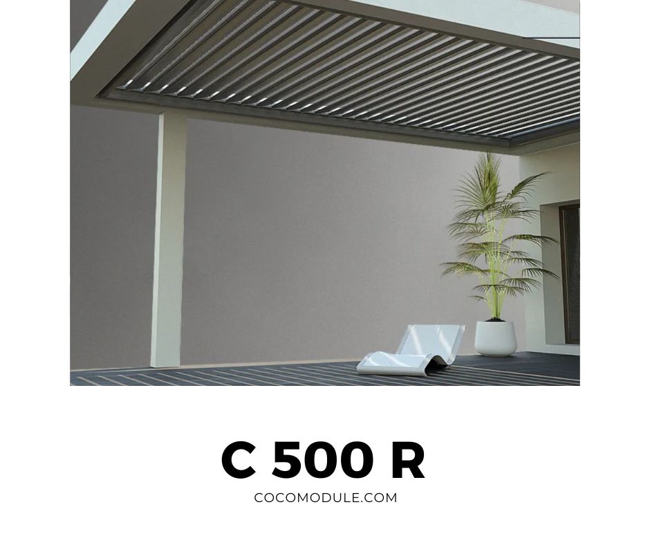PERGOLA C500 R, pergole, pergole tarasowe, pergole aluminiowe, solidna konstrukcja, dach elektryczny, producent pergoli