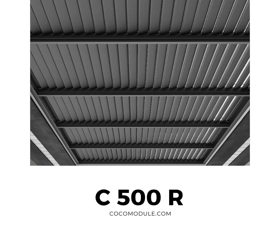 PERGOLA C500 R, pergole, pergole tarasowe, pergole aluminiowe, solidna konstrukcja, dach elektryczny, producent pergoli