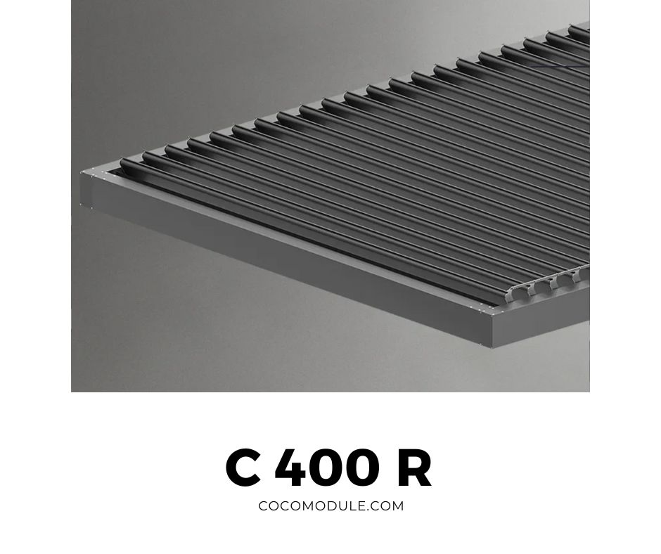 PERGOLA C400 R, pergole, pergole tarasowe, pergole aluminiowe, solidna konstrukcja, dach elektryczny, producent pergoli