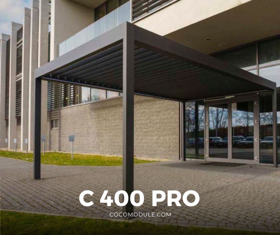 C 400 PRO, pergole, pergole tarasowe, pergole aluminiowe, solidna konstrukcja, dach elektryczny, producent pergoli