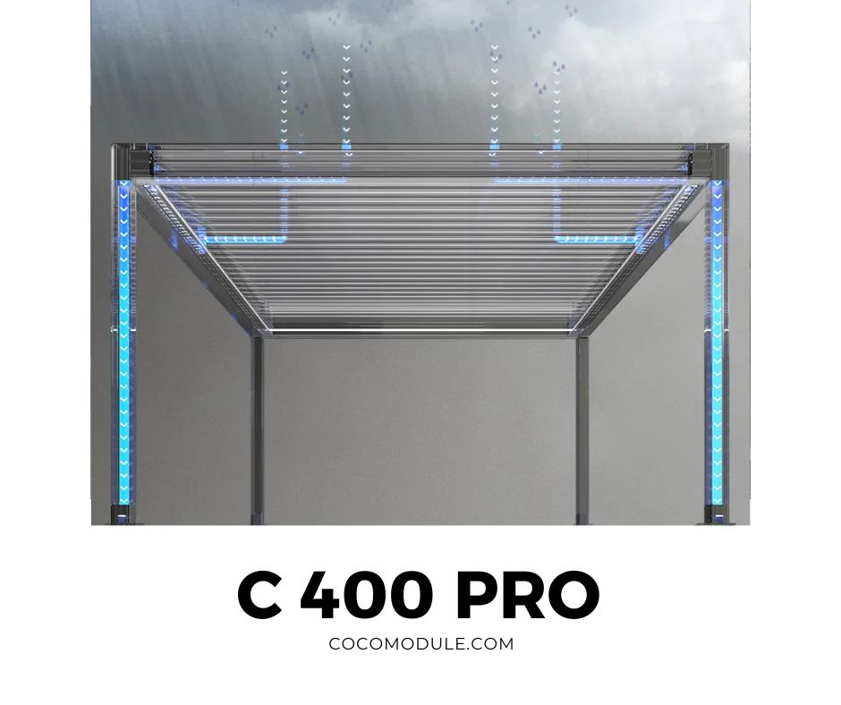 C 400 PRO, pergole, pergole tarasowe, pergole aluminiowe, solidna konstrukcja, dach elektryczny, producent pergoli