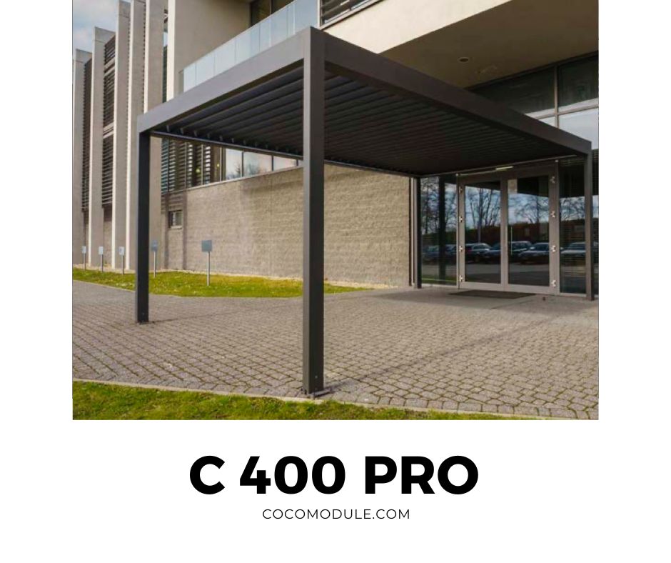 C 400 PRO, pergole, pergole tarasowe, pergole aluminiowe, solidna konstrukcja, dach elektryczny, producent pergoli