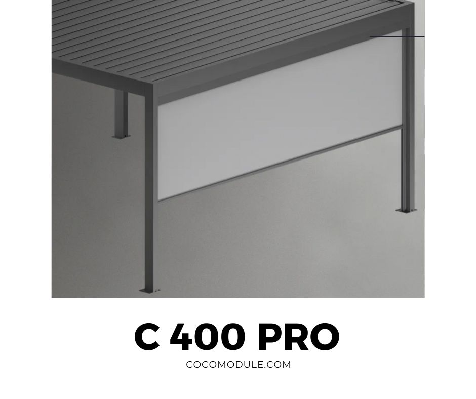 C 400 PRO, pergole, pergole tarasowe, pergole aluminiowe, solidna konstrukcja, dach elektryczny, producent pergoli