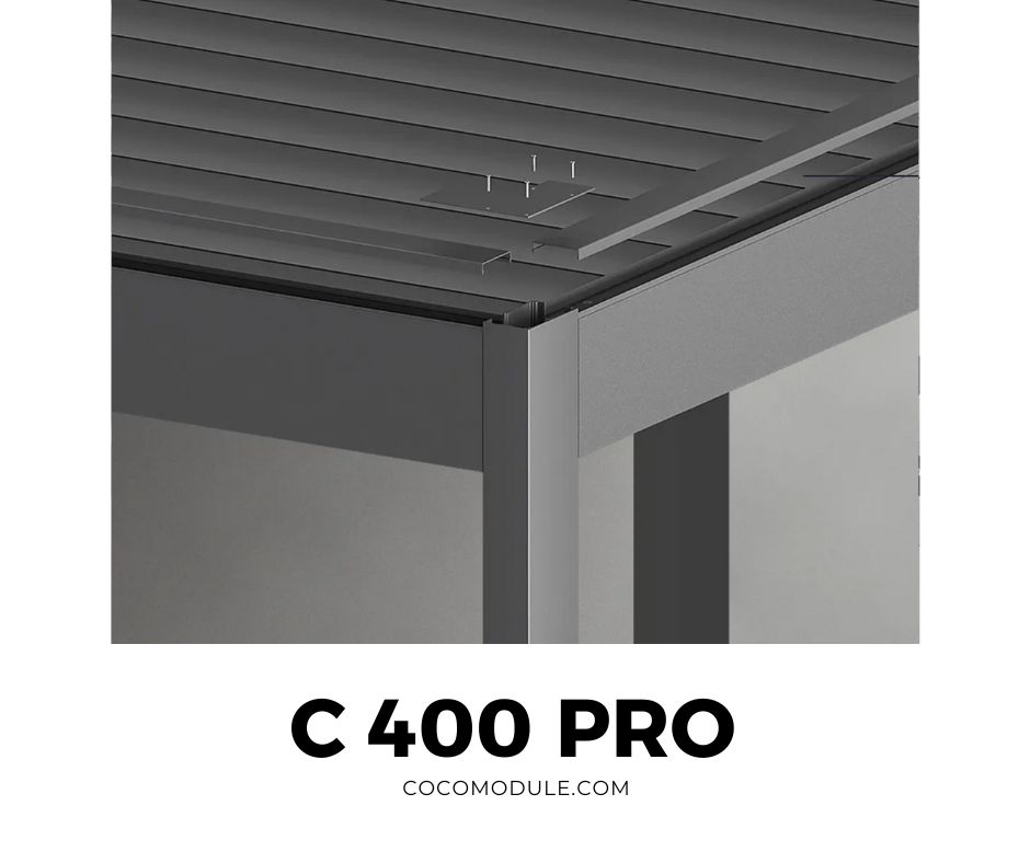 C 400 PRO, pergole, pergole tarasowe, pergole aluminiowe, solidna konstrukcja, dach elektryczny, producent pergoli