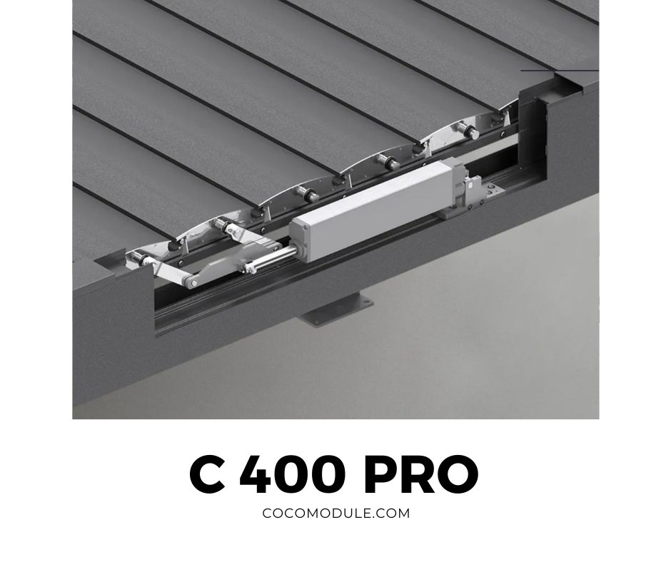 C 400 PRO, pergole, pergole tarasowe, pergole aluminiowe, solidna konstrukcja, dach elektryczny, producent pergoli