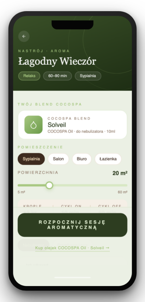 Szczegoly nastroju aromaterapii w ramce telefonu