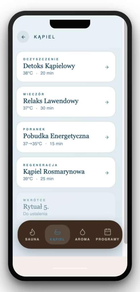 Lista rytualow kapielowych w ramce telefonu