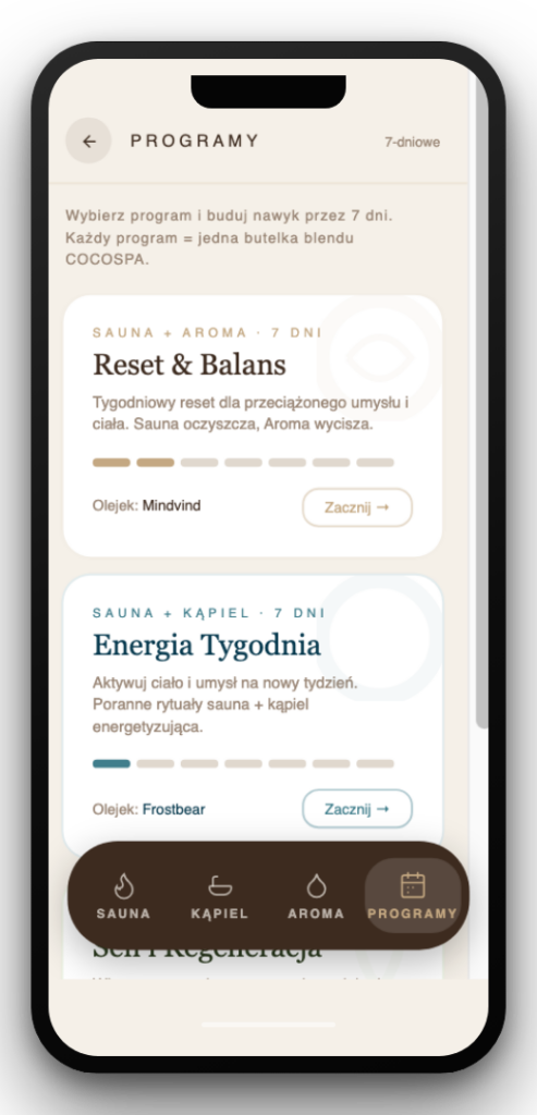 Programy 7-dniowe w ramce telefonu