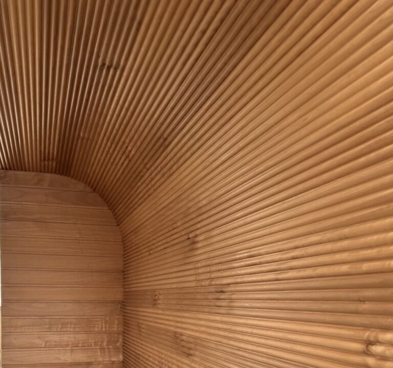 Sauna ogrodowa COCOSPA z drewna thermo-osika – elewacja zewnętrzna, producent COCOMODULE